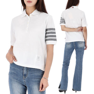 THOM BROWNE Polo T-Shirt mit schrägem 4-Streifen-Design 142965518