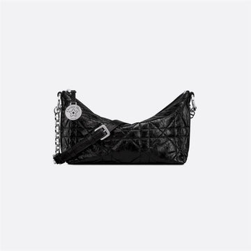 DIOR Star Chain Hobo Bag Black Silver Keyring M900 142995950 [P]