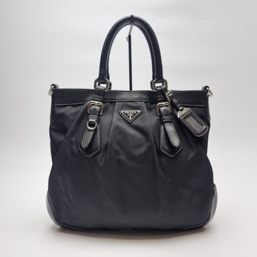 Prada Nylon Tote Bag Black (Cowhide Trimming) 507-29 143008385