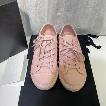 CHANEL CC Logo Quilted Denim Fabric Sneakers G38278 36.5 143019208