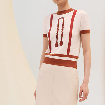 Hermes Short Sleeve Sweater H5E2653DEDP38 143019675