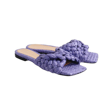 Bottega Veneta Women's Rafia Stretch Flat Sandals 652860 V0GM0 5176 95489266