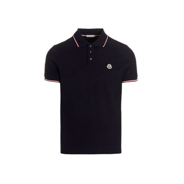 MONCLER Logo Dreistreifen PK T-Shirt Navy 8A703 00 84556 77X 59863542