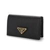 Prada Saffiano Triangle Logo Business Card Holder 151766456 [P]