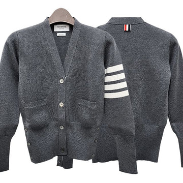 THOM BROWNE ミラノ ステッチ アシンメトリック 4 バ ガーディガン ミッド グレー (FKC207A 00014 035) 123467704