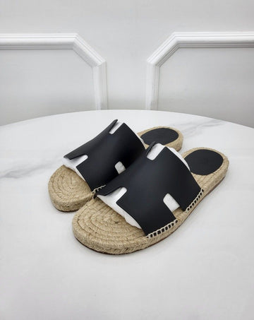 HERMES Antigua Espadrille Noir 42 143106951