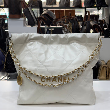 CHANEL 22 Bag Small White Interior Chip AS3260 143147828