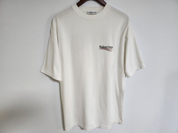 Balenciaga XS White Wave Logo Oversized T-shirt 143171230