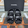 HERMES Velcro Sandalen Schwarz mit Kristallen G31848 143172183 [P]
