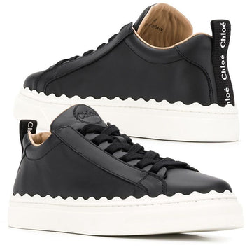 Chloe Flat Lace-Up Sneakers Black CHC19S10842 001 44821483