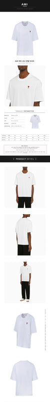AMI Men's Heart Logo Oversized T-Shirt BFUTS005 726 100 76584323 [P]