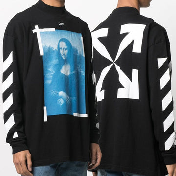 Off White Blue Mona Lisa Mock Neck Oversized OMAB032R 21JER001 1001 49862288
