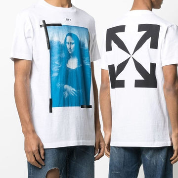 OFF WHITE ブルー・モナリザ・Tシャツ・オーバー・OMAA038R・21JER001・0110 49862287