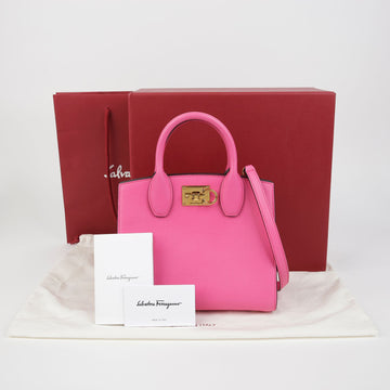 Salvatore Ferragamo 21 1424 Studio Box Small Tote Shoulder Bag 143132946