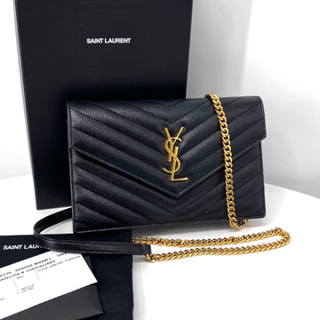 Saint Laurent Envelope WOC Chain Crossbody Bag Black 695108 143622074