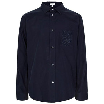 LOEWE ダークネイビー コットン シャツ H526Y05WDX 9602 143633730