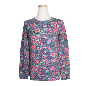 Oilily Printed Blue Pink Long Sleeve Top 44 143656269