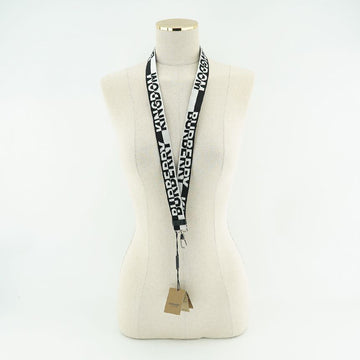 BURBERRY KINGDOM Logo Nylon Halskette Schwarz Weiß 80278151 143661815
