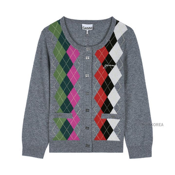 GANNI チェック カーディガン 143665756