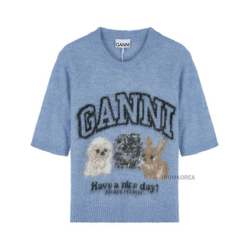 GANNI Damen Kurzarm Strickpullover 143665783