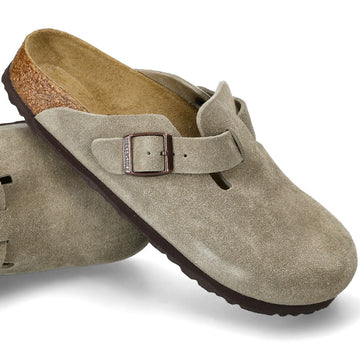 BIRKENSTOCK 25FW Boston Wildleder-Leder-Slipper 0060463 TAUPE 143710347