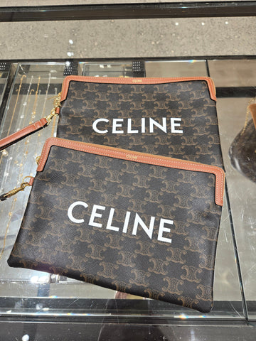 Celine Strap Small Clutch Pouch Tan 10J502FES.04LU 143712989
