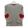 Saint James Kids VAUJANY E Red Heart Patch Long Sleeves T-Shirt 9174 GRIS ECRU TULIPE 143735596 [P]