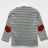 Saint James Kids VAUJANY E Red Heart Patch Long Sleeves T-Shirt 9174 GRIS ECRU TULIPE 143735596 [P]