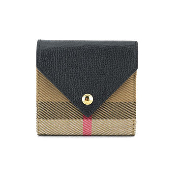 BURBERRY 財布 80731451 ブラック レザー ファブリック リラ 143736277