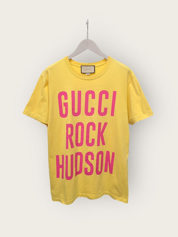 GUCCI イエロー ロック ハドソン レタリング Tシャツ 143737725
