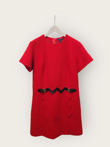 LOUIS VUITTON Rotes A-Linienkleid mit Schuppen-Details 40 143737867