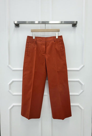 HERMES クロップパンツ H4E0404 40 ルージュ・ド・チュリン 143738111