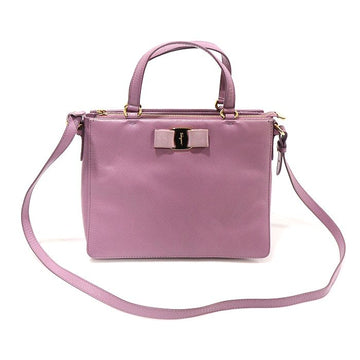 SALVATORE FERRAGAMO 21 E298 パープル サフィアーノ ゴールド トレイシー トート 2WAY 143739990