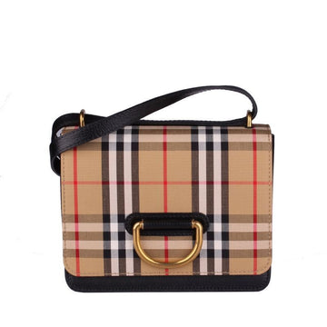 BURBERRY スモール ヴィンテージ チェック レザー Dリング バッグ 4076641 49850176