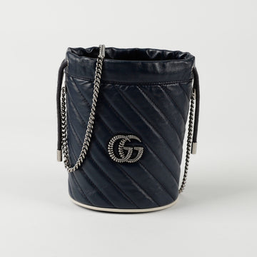GUCCI GG Marmont Touron Mini Bucket Schulter Crossbody Bag 573817 143672332