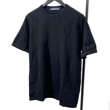 LOUIS VUITTON Monogram Kurzarmstrickpullover Schwarz 143831281