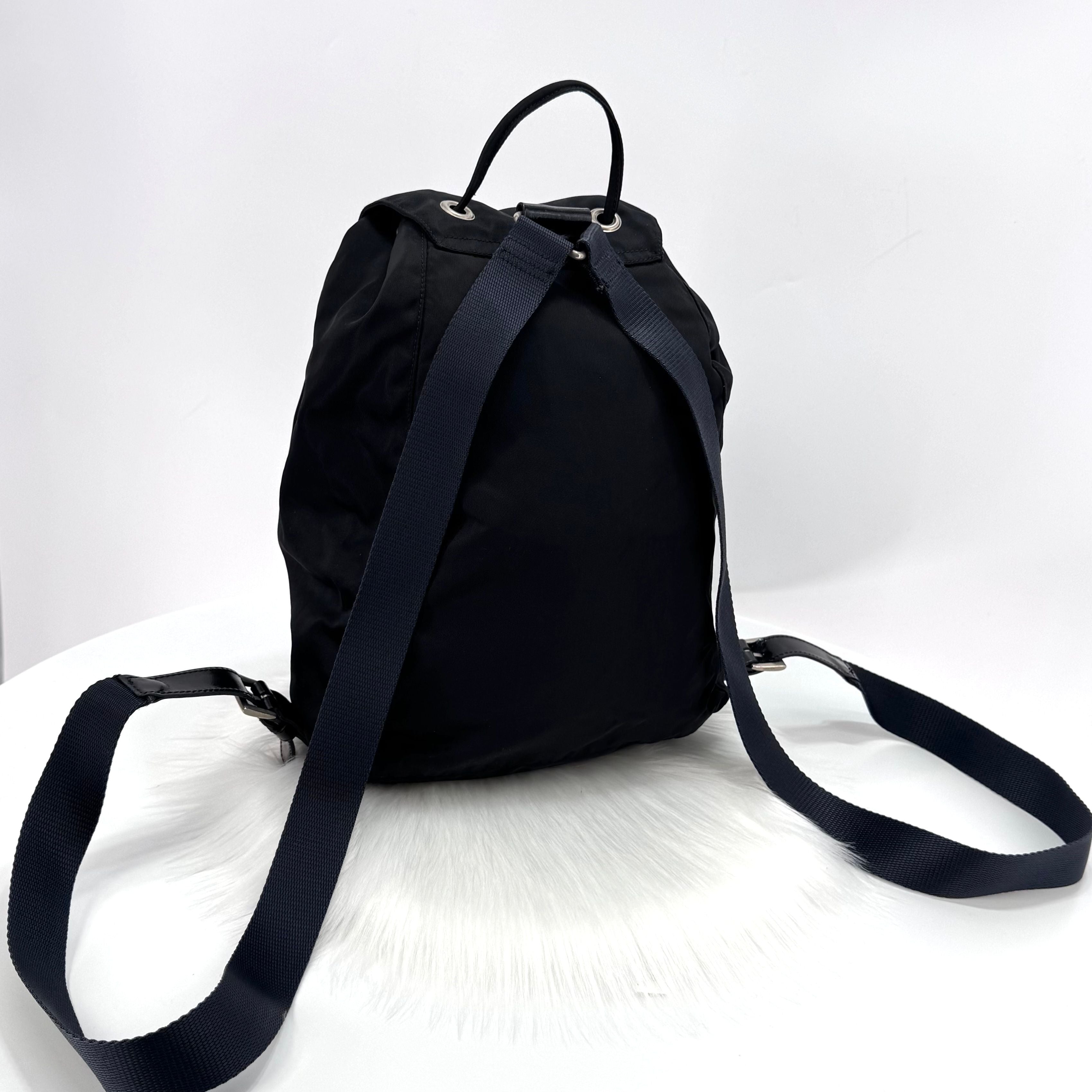 Prada Triangle Logo Nylon Tessuto Backpack Black B4650 143831768