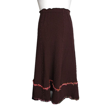 ISSEY MIYAKE ME Brown Crinkled Pleated Skirt 55 143831966