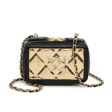 CHANEL Mini Vanity Chain Crossbody Bag Plate Party Dress Bag 73171667