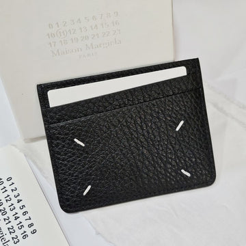 Maison Margiela Grain Leather Cardholder Black 4-Stitch SA1VX0006 143885728
