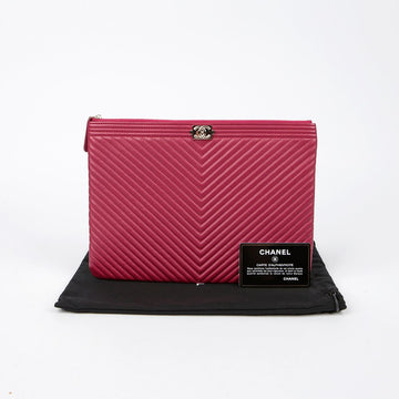 CHANEL Chevron Boy New Medium Clutch A84406 143632947