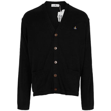 VIVIENNE WESTWOOD 25FW schwarzer ORB Kaschmir Cardigan 27010014 Y0021 N401 100400282 [P]