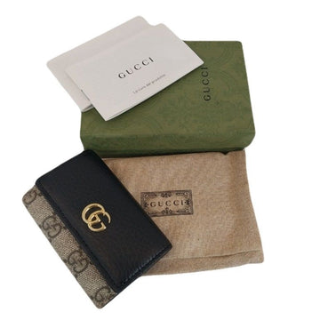 GUCCI Schwarz GG Marmont Leder Schlüsselanhänger Schlüsselbox Geldbörse 456118 144093596