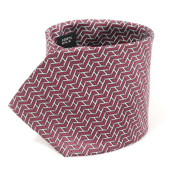 HERMES 100% Seiden Krawatte burgunderrot H-Muster 005289 144115871