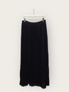 LOUIS VUITTON Schwarzer plissierter Mule Maxi Seidenrock 144119641 [P]