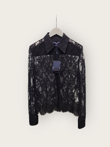 Louis Vuitton Black Floral Lace Shirt 144119673