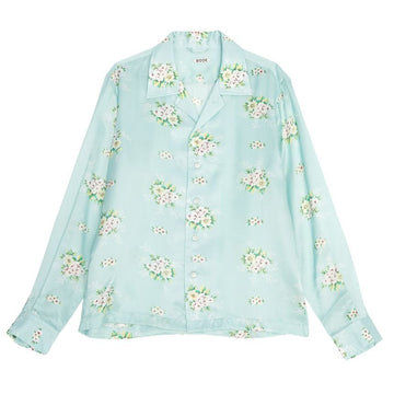 Bode MRF23SH089 BLUE MULTI Silk Shirt (Oversized Fit) 96307368 [P]