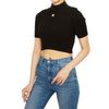 COURREGES 323MPU071FI0001 BLACK Damen Crop T-Shirt Pullover 96307075 [P]