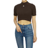 COURREGES 323MPU071FI0001 COFFEE Damen Crop Kurzarm Strickpullover 96307076 [P]