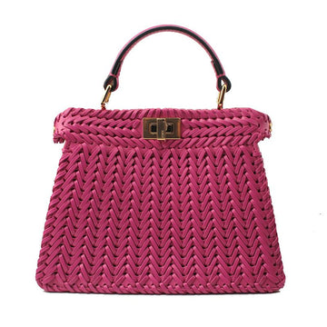 FENDI パープル ウィービング ミニ ピカブ ゴールド トート兼クロス 144135619